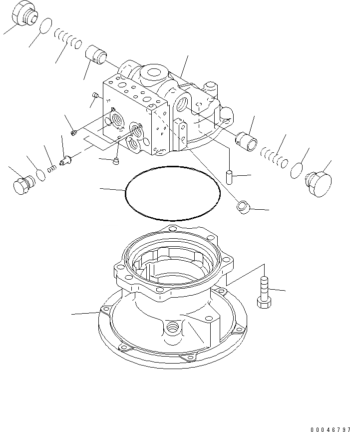 Схема запчастей Komatsu PC270-8 - МОТОР ПОВОРОТА (/)(№7-) ОСНОВН. КОМПОНЕНТЫ И РЕМКОМПЛЕКТЫ