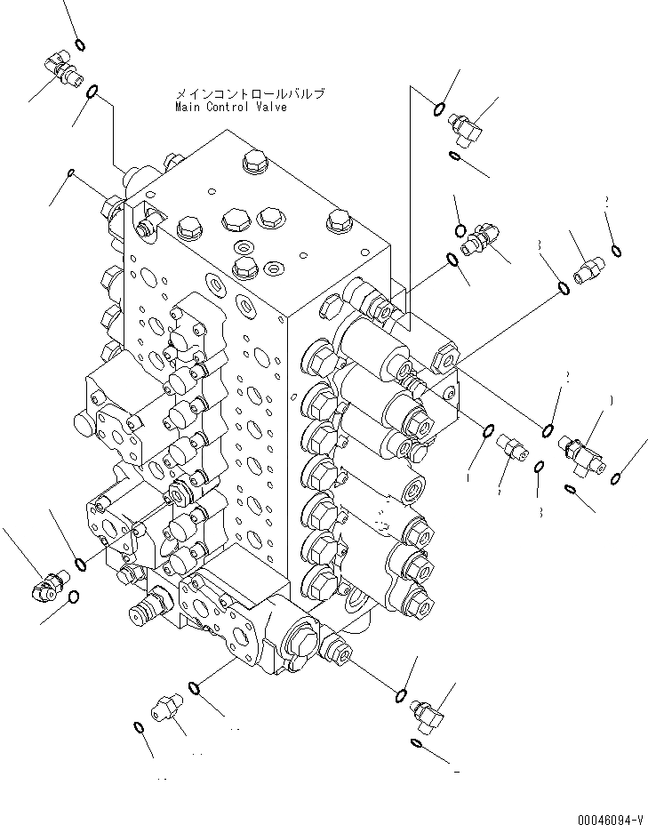 Схема запчастей Komatsu PC270LC-8N1-W1 - ОСНОВН. УПРАВЛЯЮЩ. КЛАПАН (СОЕДИНИТЕЛЬН. ЧАСТИ) (/) (-АКТУАТОР)(№-) ГИДРАВЛИКА