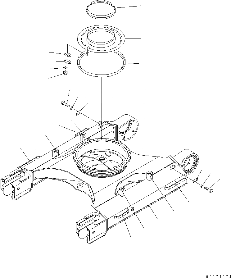 Схема запчастей Komatsu PC270LC-8N1-W1 - ГУСЕНИЧНАЯ РАМА (С КРЫШКОЙ)(№-) ХОДОВАЯ