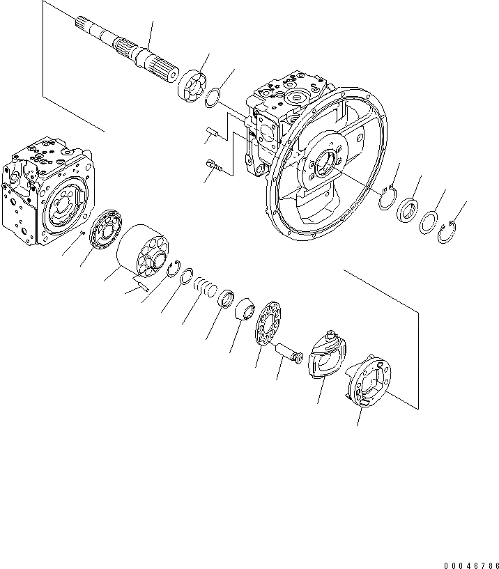 Схема запчастей Komatsu PC270LC-8N1-W1 - ОСНОВН. НАСОС (/)(№-) ОСНОВН. КОМПОНЕНТЫ И РЕМКОМПЛЕКТЫ