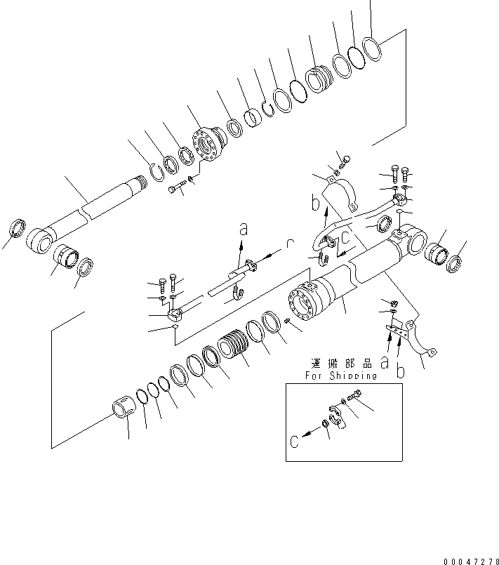 Схема запчастей Komatsu PC270LC-8N1-W1 - ЦИЛИНДР СТРЕЛЫ(ЛЕВ.) ( ЧАС. СИСТЕМА СМАЗКИ)(№-) ОСНОВН. КОМПОНЕНТЫ И РЕМКОМПЛЕКТЫ