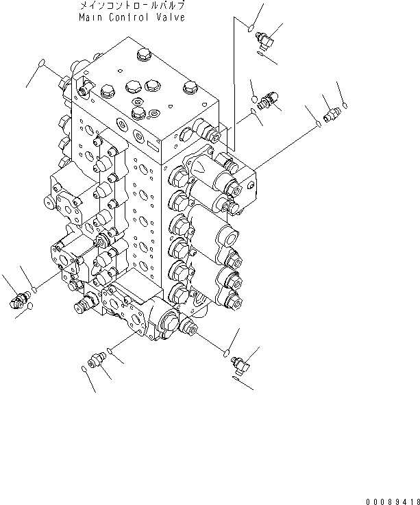 Схема запчастей Komatsu PC270LC-8-W1 - ОСНОВН. УПРАВЛЯЮЩ. КЛАПАН (СОЕДИНИТЕЛЬН. ЧАСТИ) (/)(№-) ГИДРАВЛИКА