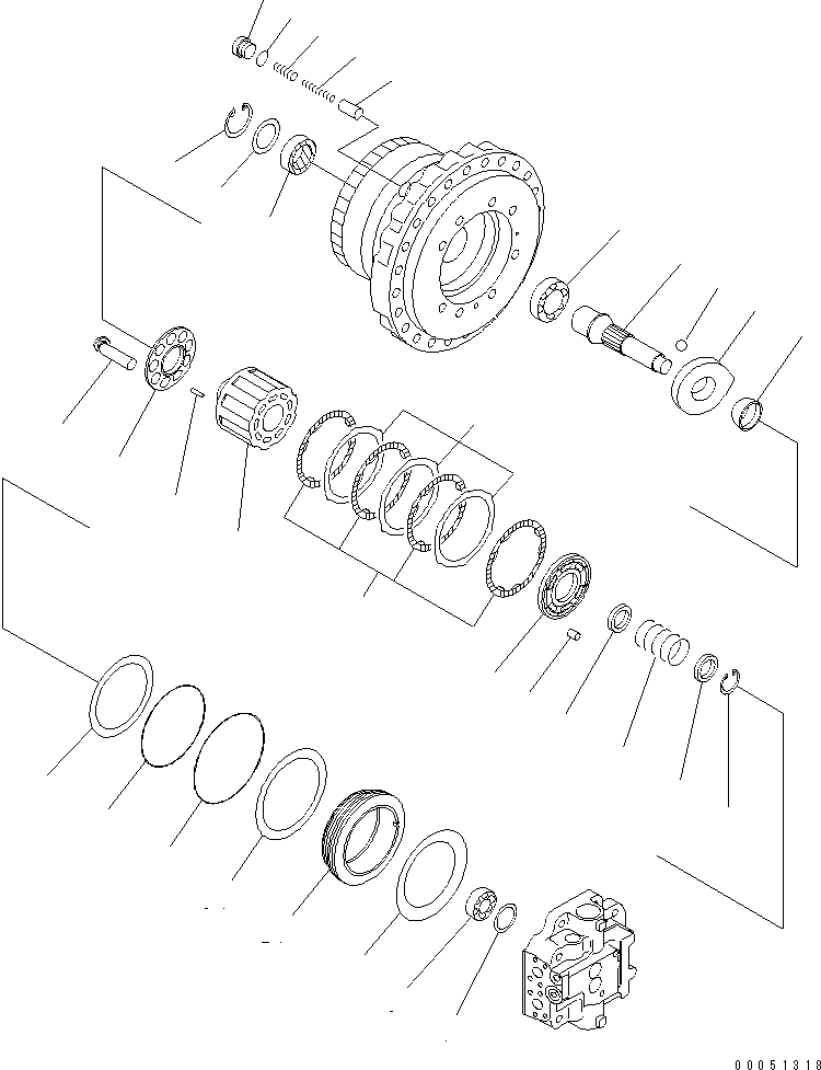 Схема запчастей Komatsu PC270LC-8-W1 - МОТОР ХОДА (/) ОСНОВН. КОМПОНЕНТЫ И РЕМКОМПЛЕКТЫ