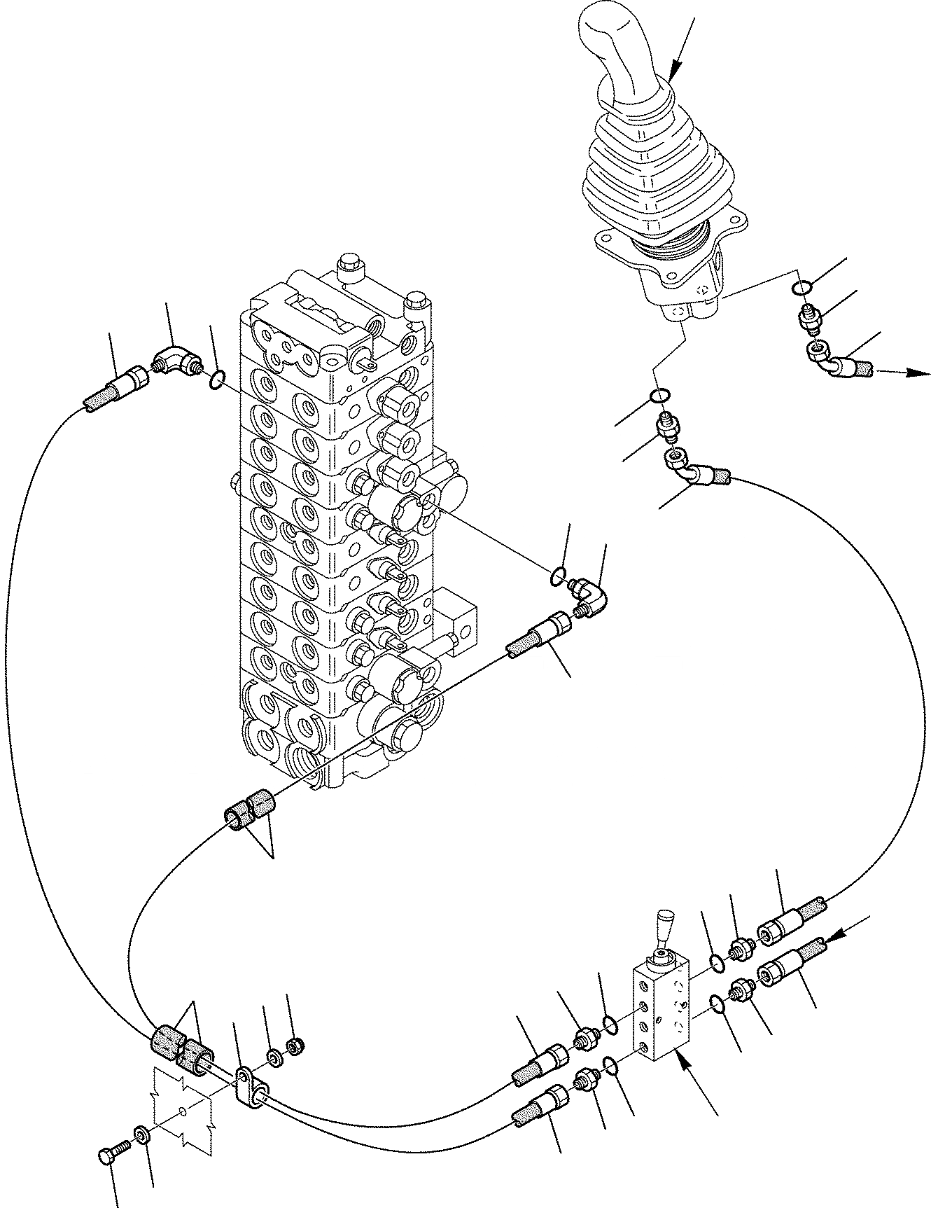 Схема запчастей Komatsu PC27R-8 DELUXE - ЛЕВ. СЕРВОУПРАВЛ. (PATTERN CHANGE) СИСТЕМА УПРАВЛЕНИЯ И ОСНОВНАЯ РАМА