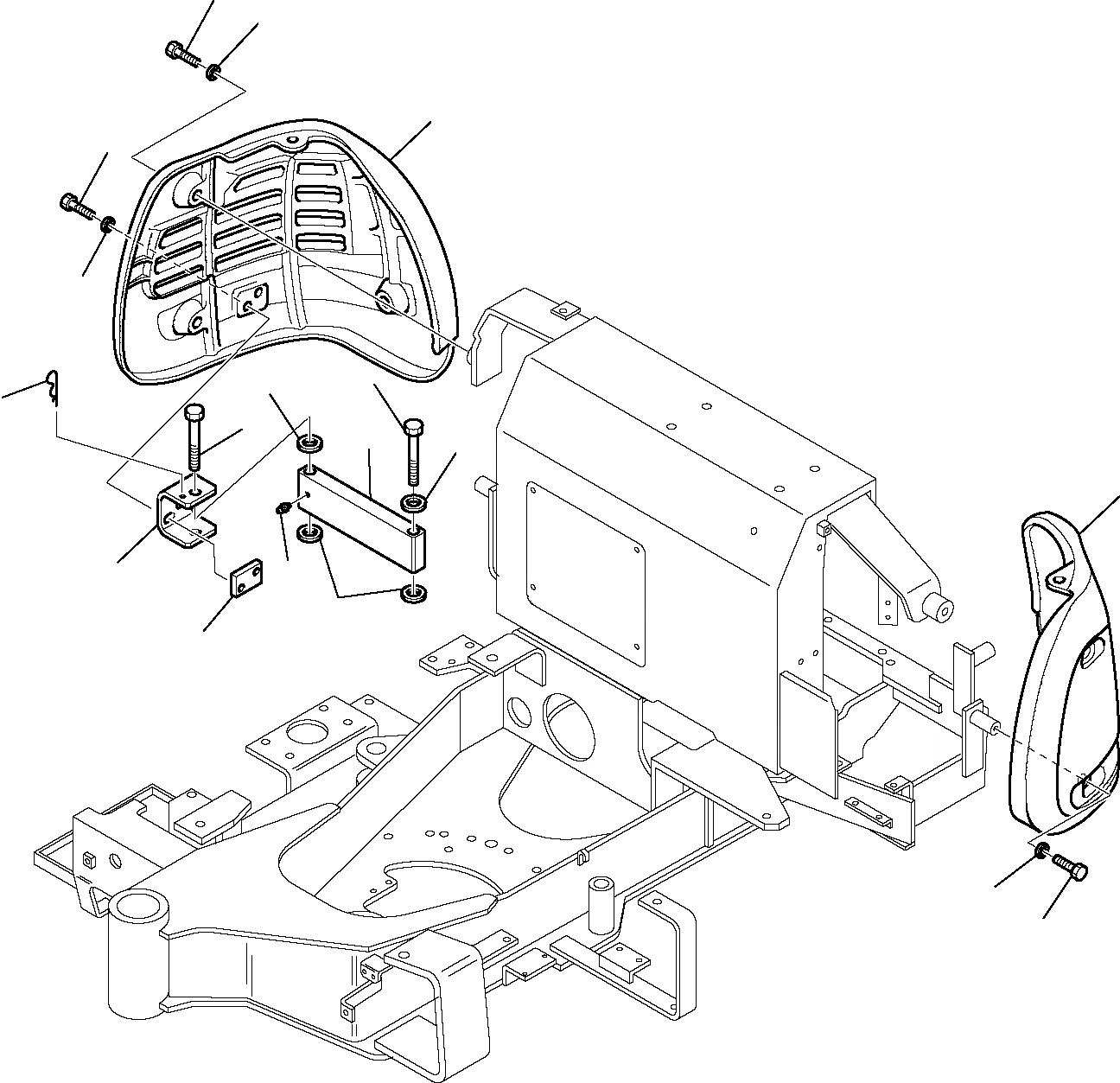 Схема запчастей Komatsu PC27R-8 DELUXE - LATERAL ЗАЩИТА СИСТЕМА УПРАВЛЕНИЯ И ОСНОВНАЯ РАМА