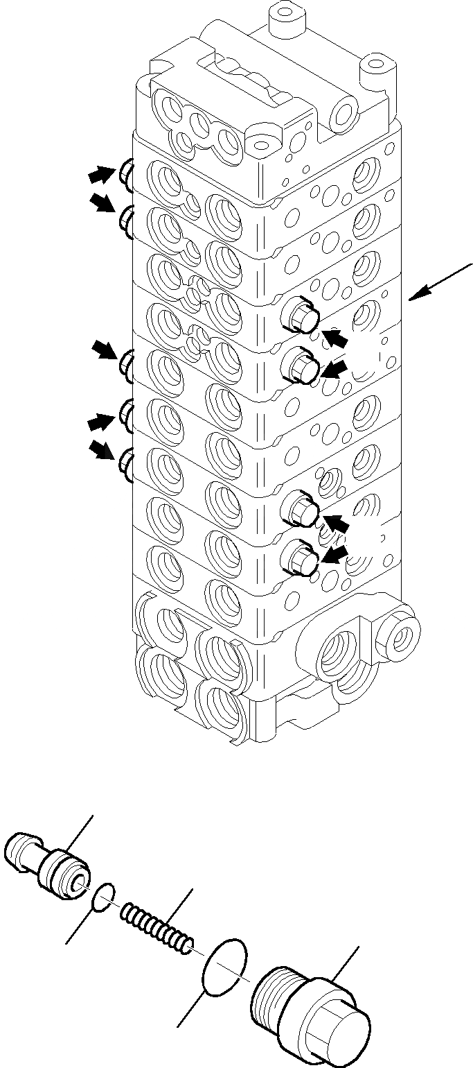 Схема запчастей Komatsu PC27R-8 DELUXE - УПРАВЛЯЮЩ. КЛАПАН (/) УПРАВЛ-Е РАБОЧИМ ОБОРУДОВАНИЕМ