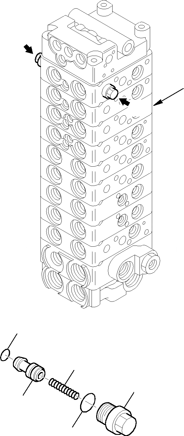 Схема запчастей Komatsu PC27R-8 DELUXE - УПРАВЛЯЮЩ. КЛАПАН (/) УПРАВЛ-Е РАБОЧИМ ОБОРУДОВАНИЕМ