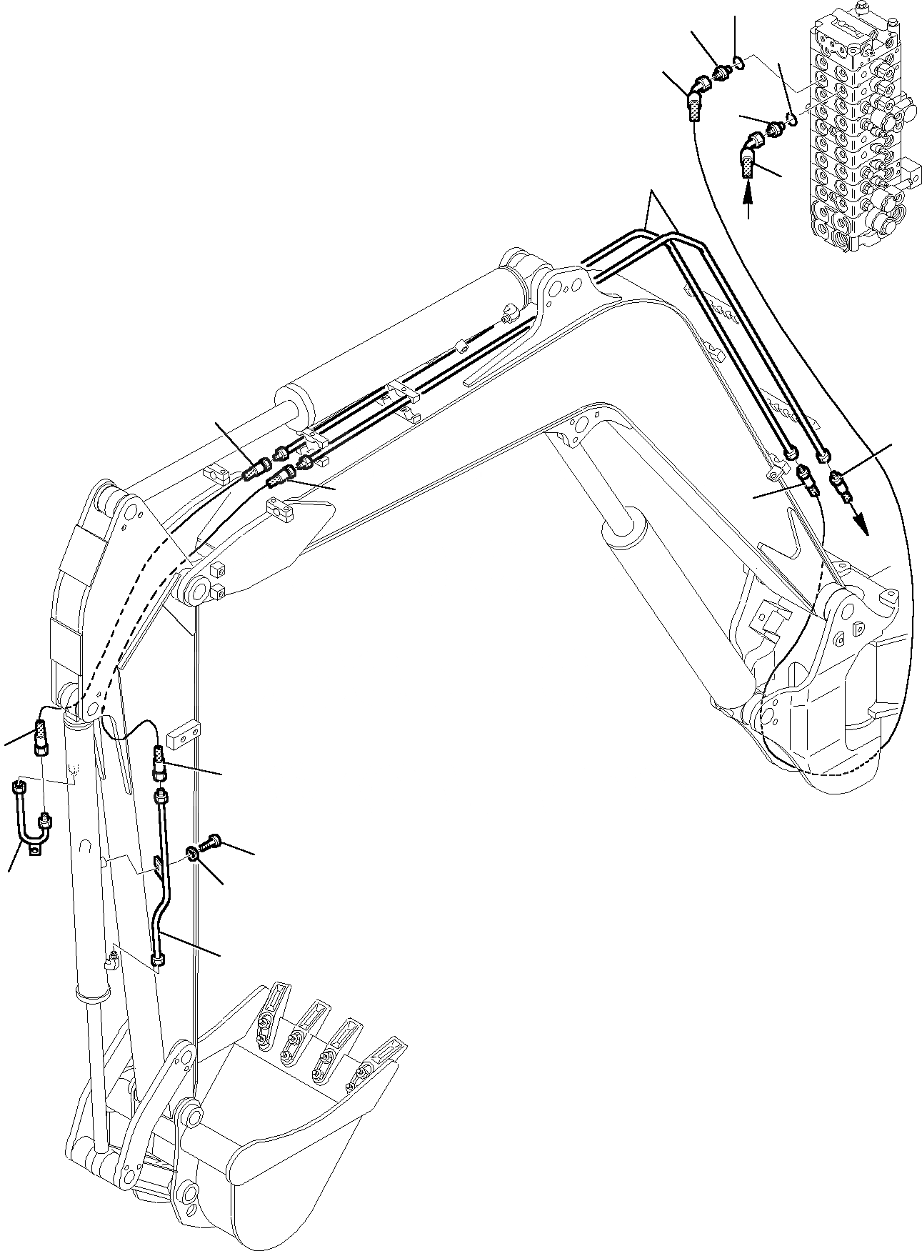 Схема запчастей Komatsu PC27R-8 DELUXE - ГИДРОЛИНИЯ (КОВШ) (ДЛЯ УДЛИНН. РУКОЯТИ) УПРАВЛ-Е РАБОЧИМ ОБОРУДОВАНИЕМ