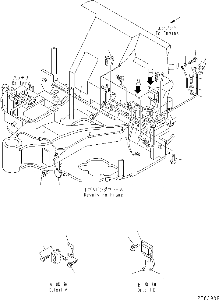 Схема запчастей Komatsu PC27MR-1 - ДВИГАТЕЛЬ ЭЛЕКТРОПРОВОДКА ЭЛЕКТРИКА