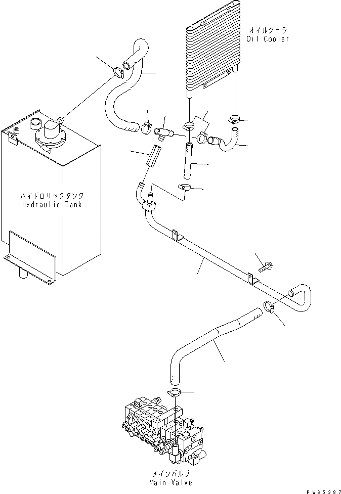Схема запчастей Komatsu PC27MR-1 - ВОЗВРАТ. ЛИНИЯ(№9-) ГИДРАВЛИКА