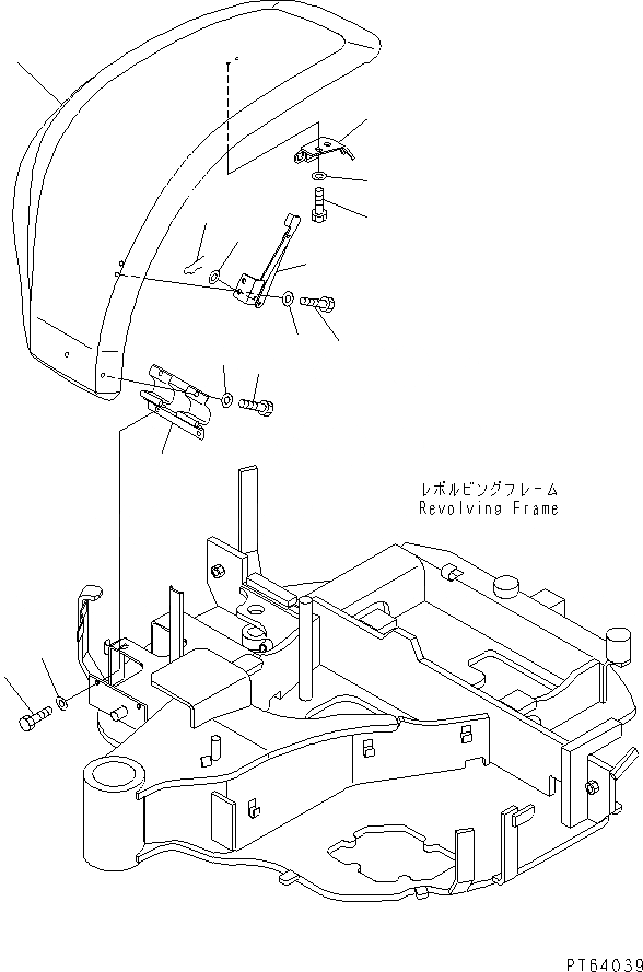 Схема запчастей Komatsu PC27MR-1 - ПЕРЕДН. COVER ЧАСТИ КОРПУСА