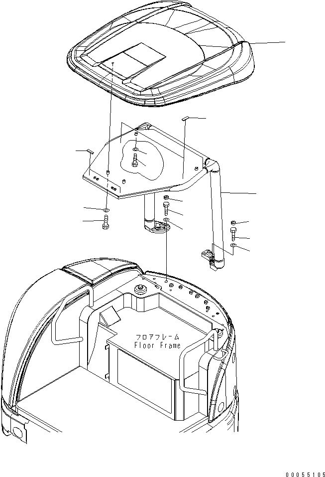 Схема запчастей Komatsu PC27MR-2 - СИСТЕМА ROPS(№79-) КАБИНА ОПЕРАТОРА И СИСТЕМА УПРАВЛЕНИЯ