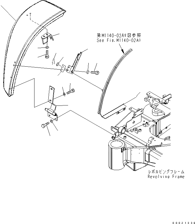 Схема запчастей Komatsu PC27MR-2-A - ПЕРЕДН. COVER ЧАСТИ КОРПУСА
