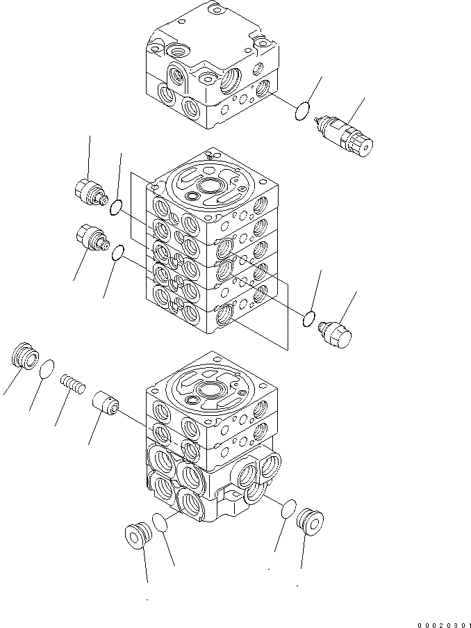 Схема запчастей Komatsu PC27MR-2-A - ОСНОВН. КЛАПАН (8-КЛАПАН) (/) ОСНОВН. КОМПОНЕНТЫ И РЕМКОМПЛЕКТЫ