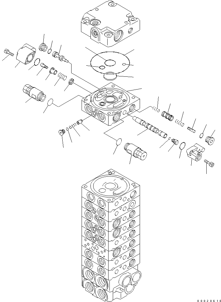 Схема запчастей Komatsu PC27MR-2-A - СЕРВИСНЫЙ КЛАПАН ОСНОВН. КОМПОНЕНТЫ И РЕМКОМПЛЕКТЫ
