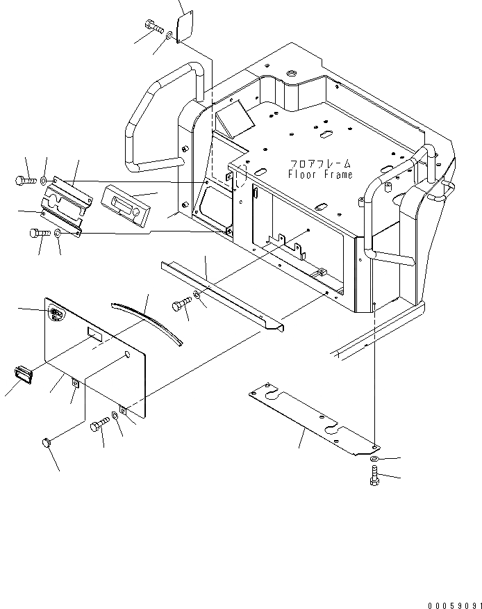 Схема запчастей Komatsu PC27MR-2 - КАБИНА (COVER) КАБИНА ОПЕРАТОРА И СИСТЕМА УПРАВЛЕНИЯ