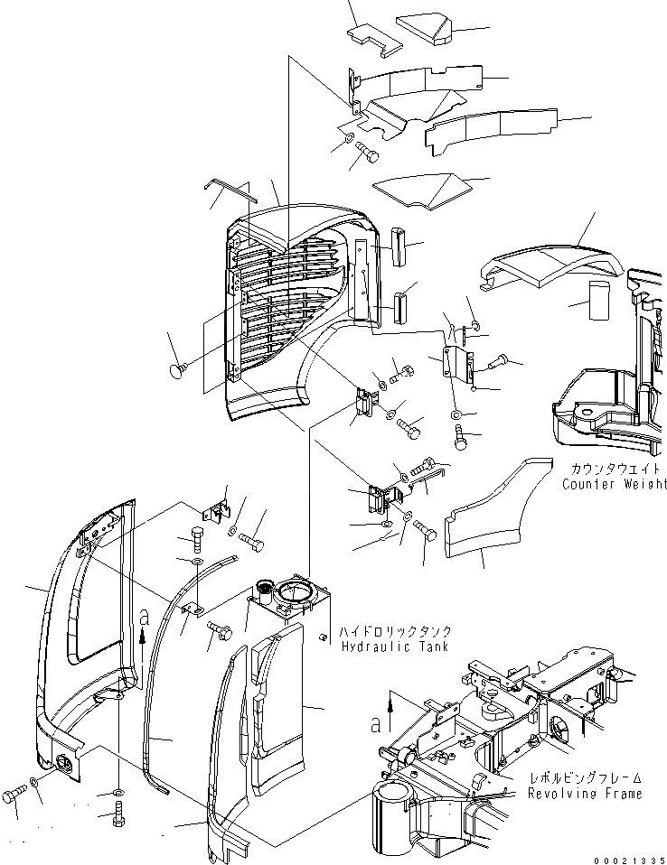 Схема запчастей Komatsu PC27MR-2 - ПРАВ. КРЫШКА(/) (НАВЕС) (ДЛЯ СЕВ. АМЕРИКИ)(№-79) ЧАСТИ КОРПУСА