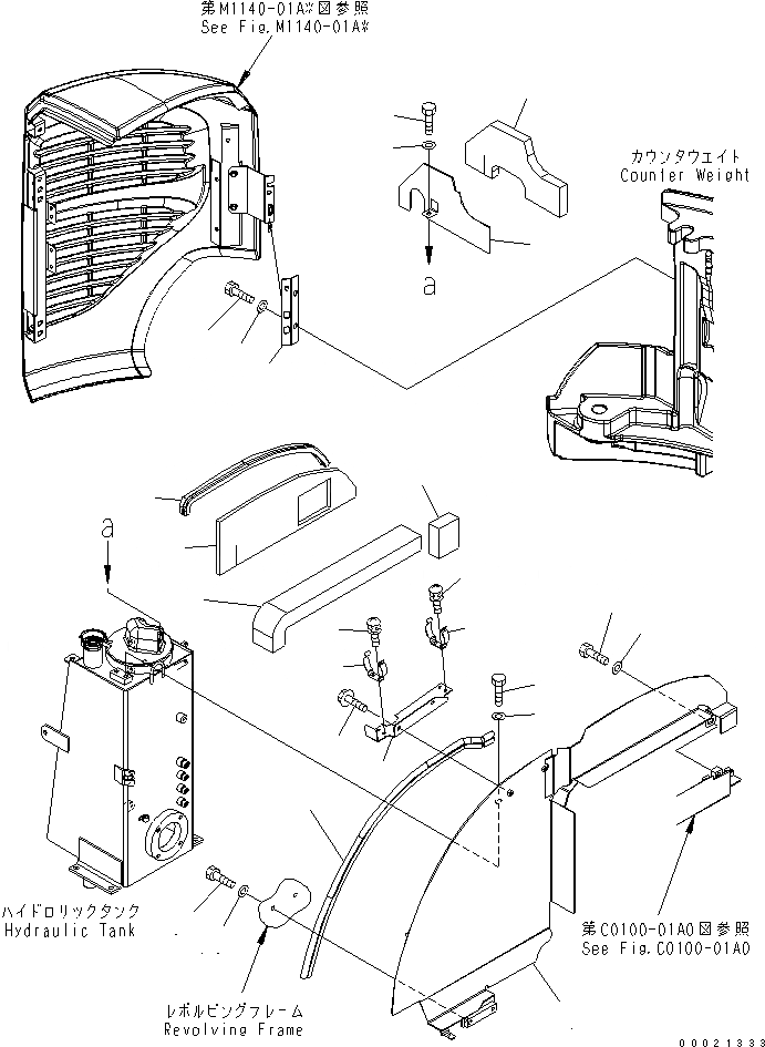 Схема запчастей Komatsu PC27MR-2-B - ПРАВ. КРЫШКА(/) (С ОБОГРЕВ-ЛЕМ) (КАБИНА) ЧАСТИ КОРПУСА