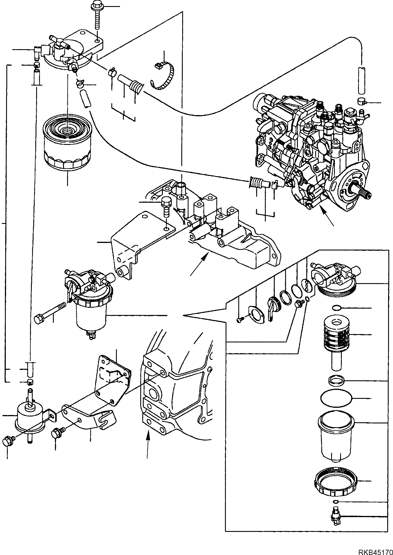 Схема запчастей Komatsu PC27MR-2 - ТОПЛИВОПРОВОД. ДВИГАТЕЛЬ