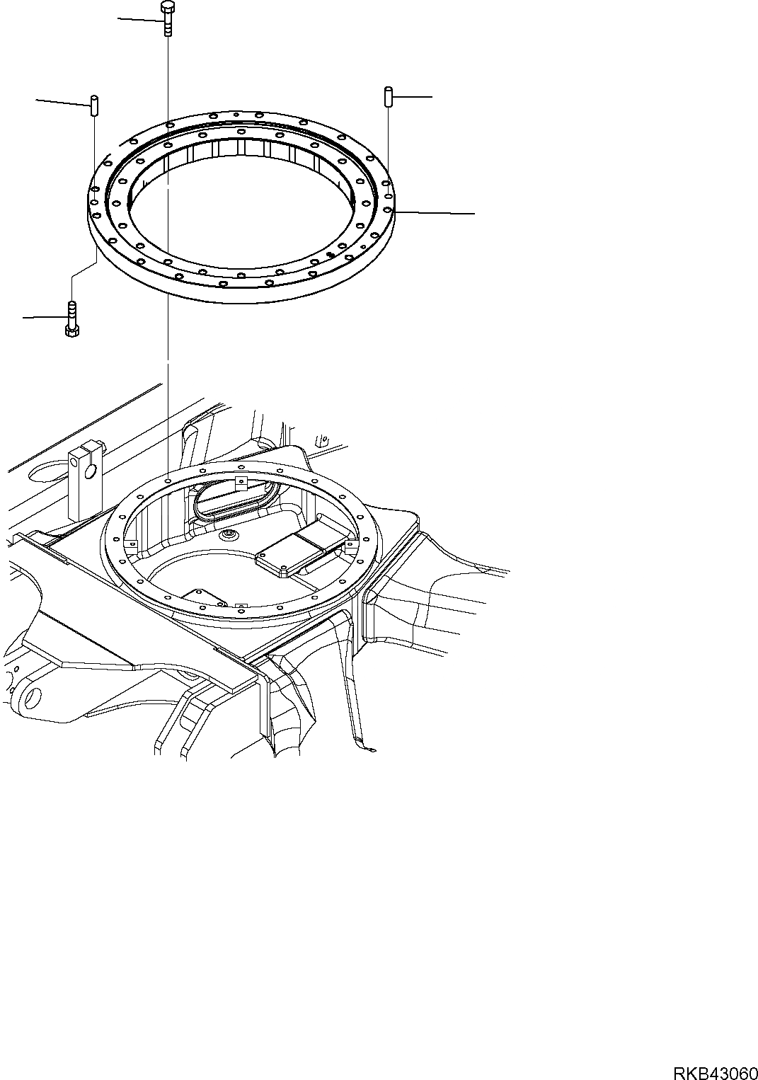 Схема запчастей Komatsu PC27MR-2 - ПОВОРОТН. КРУГ ПОВОРОТН. КРУГ И МЕХАНИЗМ ПОВОРОТА