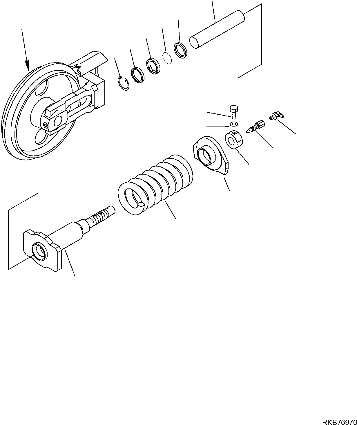 Схема запчастей Komatsu PC27MR-2 - ПРУЖИНА (ДЛЯ РЕЗИН. SHOE) НИЖН.CARRIAGE