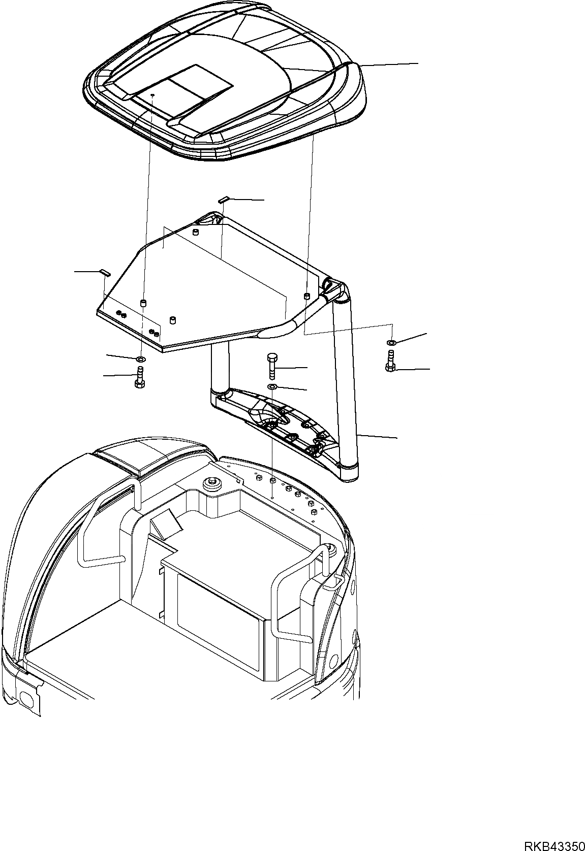 Схема запчастей Komatsu PC27MR-2 - НАВЕС ЧАСТИ КОРПУСА И КАБИНА