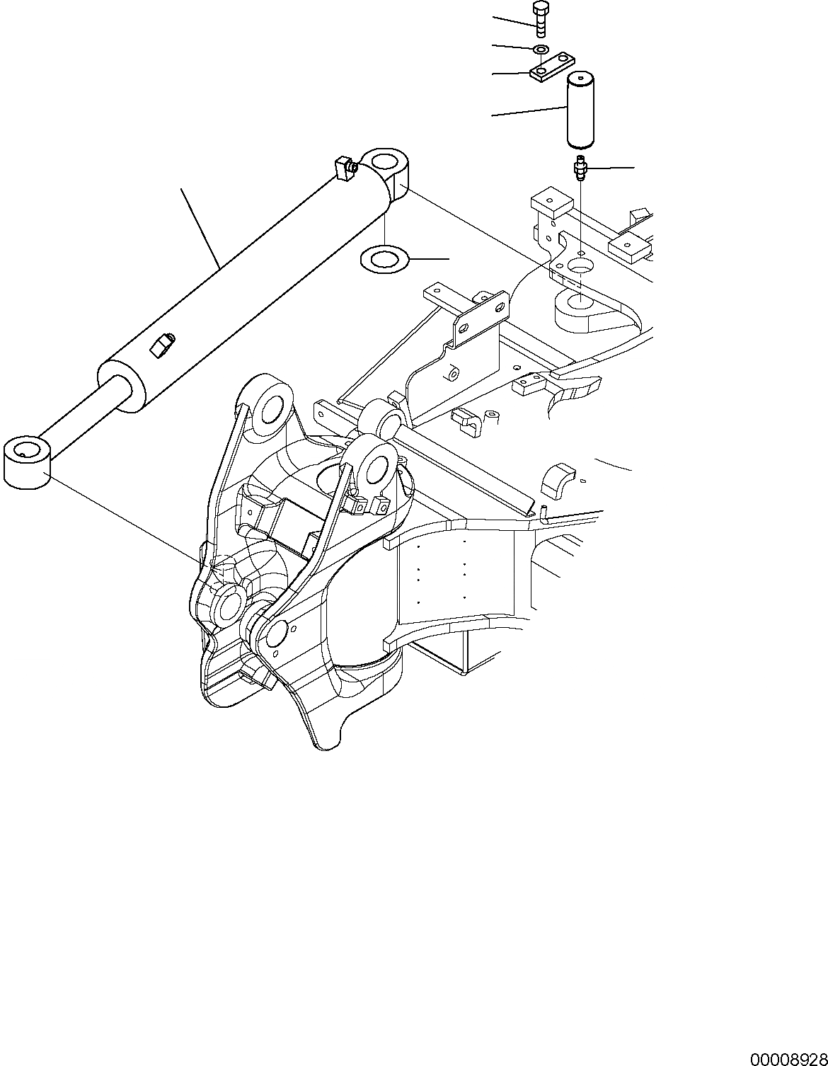 Схема запчастей Komatsu PC27MR-2 - ЦИЛИНДР ПОВОРОТА СТРЕЛЫ (ЭЛЕМЕНТЫ КРЕПЛЕНИЯ) РАБОЧЕЕ ОБОРУДОВАНИЕ