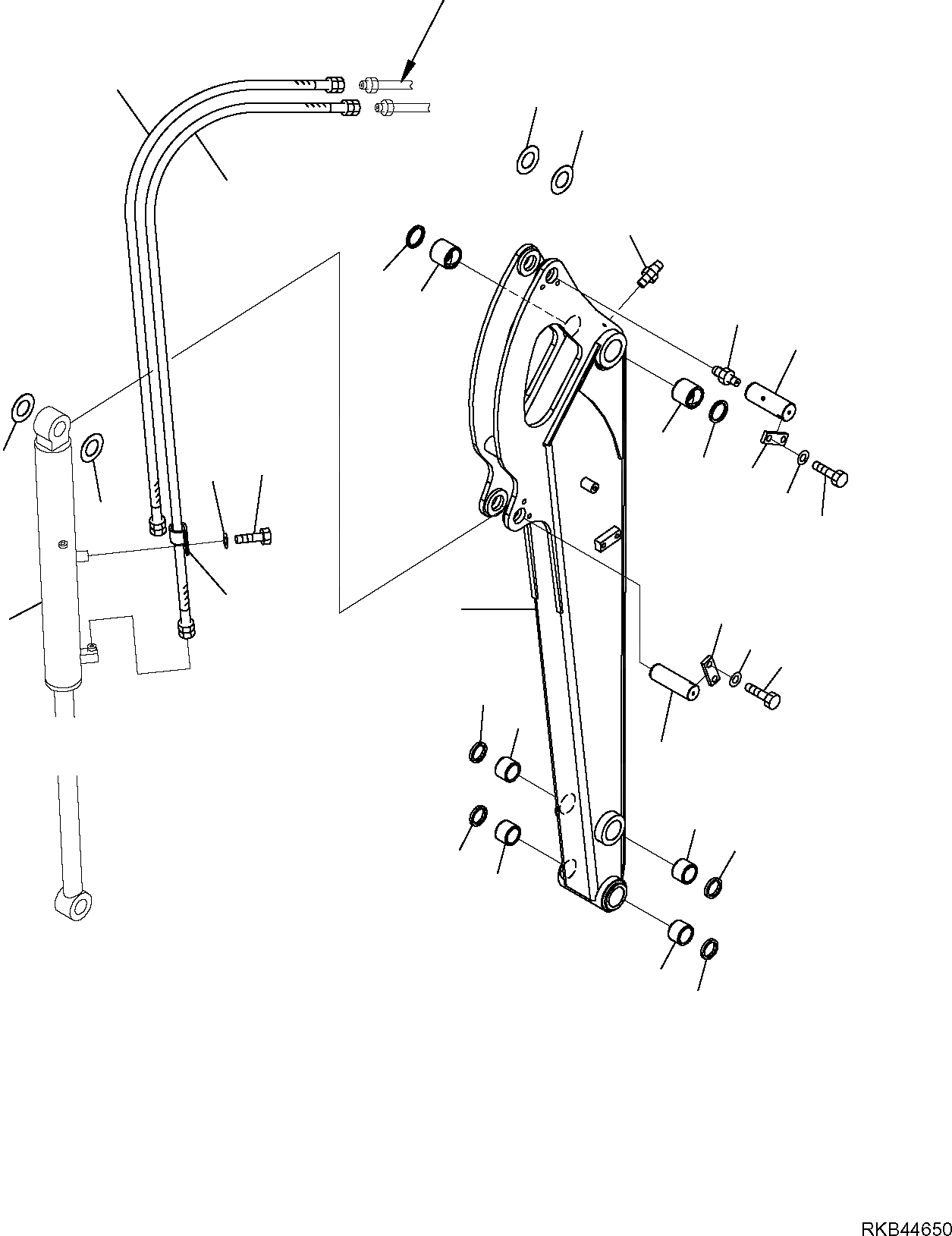 Схема запчастей Komatsu PC27MR-2 - УДЛИНН. РУКОЯТЬ РАБОЧЕЕ ОБОРУДОВАНИЕ