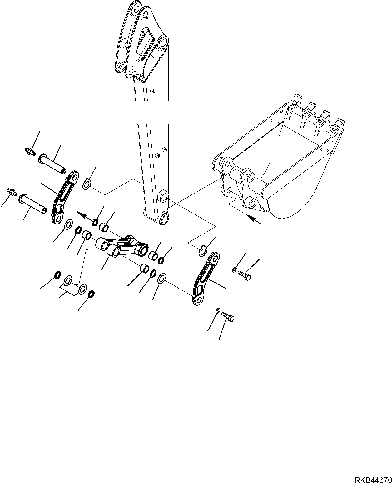 Схема запчастей Komatsu PC27MR-2 - СОЕДИНЕНИЕ КОВША РАБОЧЕЕ ОБОРУДОВАНИЕ