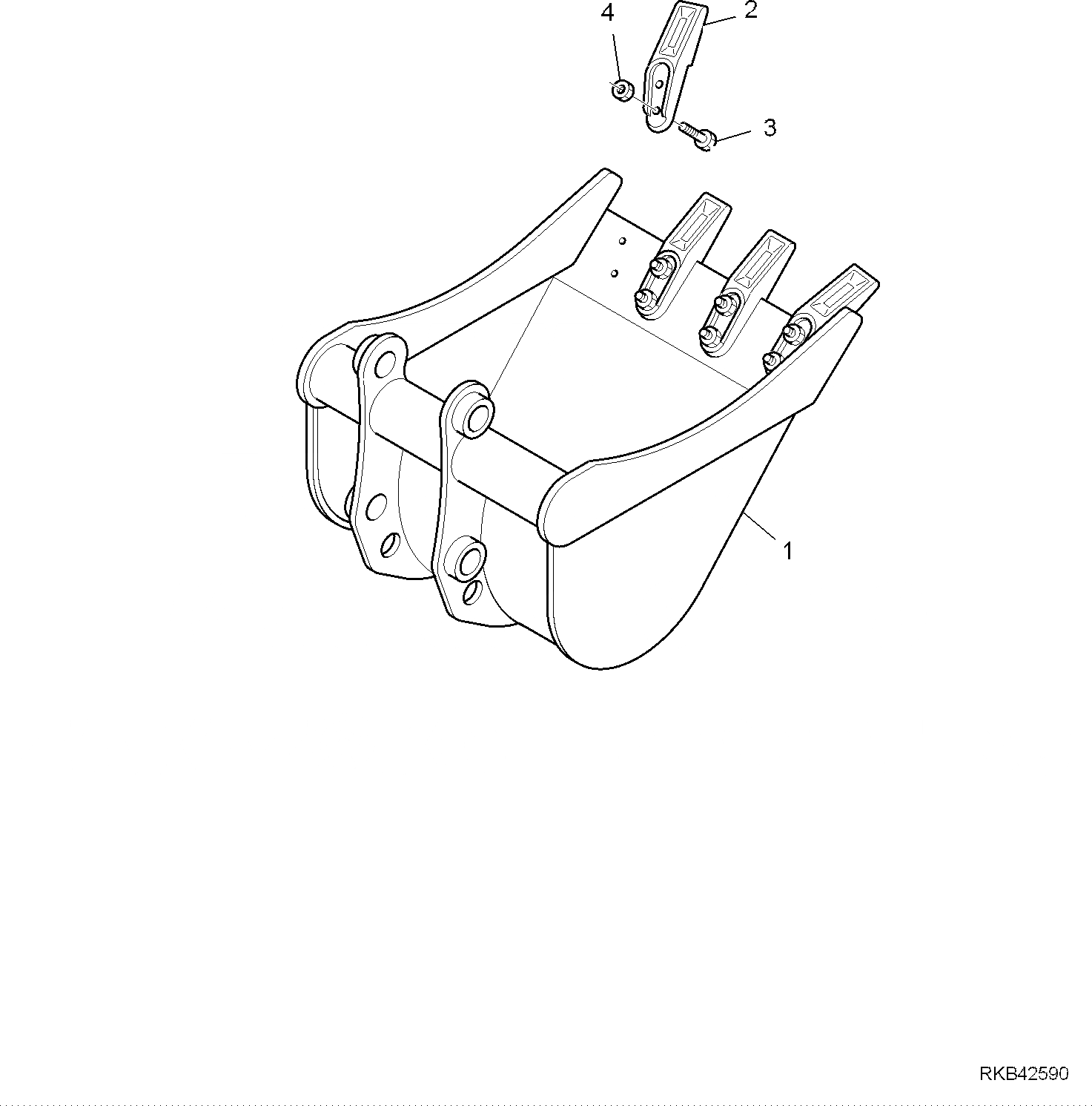 Схема запчастей Komatsu PC27MR-2 - КОВШ РАБОЧЕЕ ОБОРУДОВАНИЕ