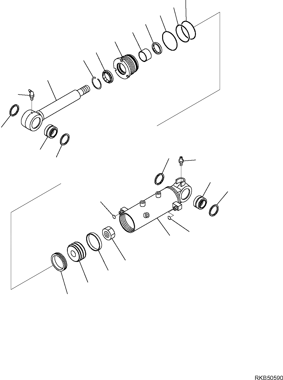Схема запчастей Komatsu PC27MR-2 - ЦИЛИНДР ОТВАЛА РАБОЧЕЕ ОБОРУДОВАНИЕ