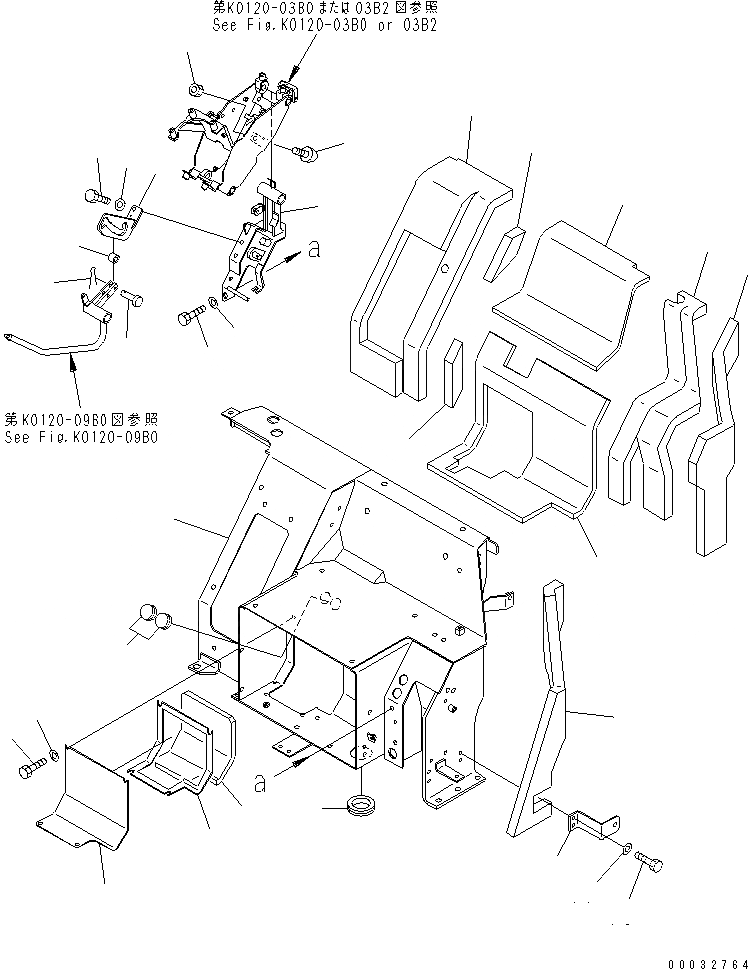 Схема запчастей Komatsu PC27MRX-1 - ОСНОВАНИЕ КРЕСЛА (ОСНОВН. КОРПУС И ЛЕВ. СТОЙКА КОРПУС) (ДЛЯ НАВЕСА) (ДЛЯ СЕВ. АМЕРИКИ) КАБИНА ОПЕРАТОРА И СИСТЕМА УПРАВЛЕНИЯ