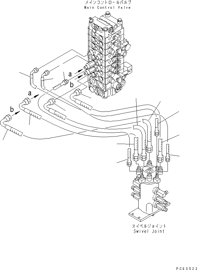 Схема запчастей Komatsu PC27R-8 - ГИДРОЛИНИЯ (ПОВОРОТНОЕ СОЕДИНЕНИЕ - ОСНОВН. УПРАВЛЯЮЩ. КЛАПАН) ГИДРАВЛИКА