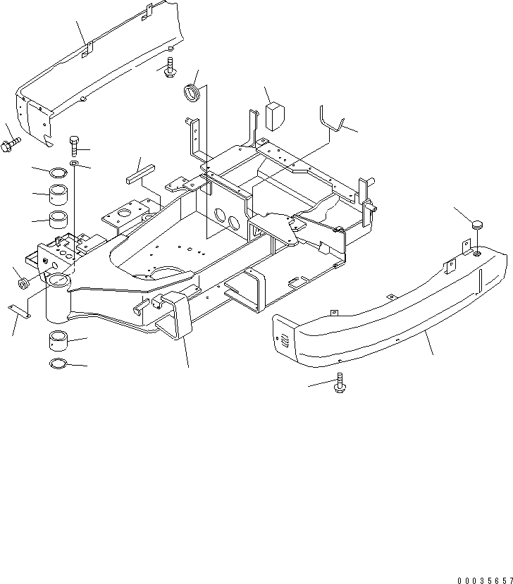 Схема запчастей Komatsu PC27R-8 - ОСНОВНАЯ РАМА (США СПЕЦ-Я.) ОСНОВНАЯ РАМА И ЕЕ ЧАСТИ