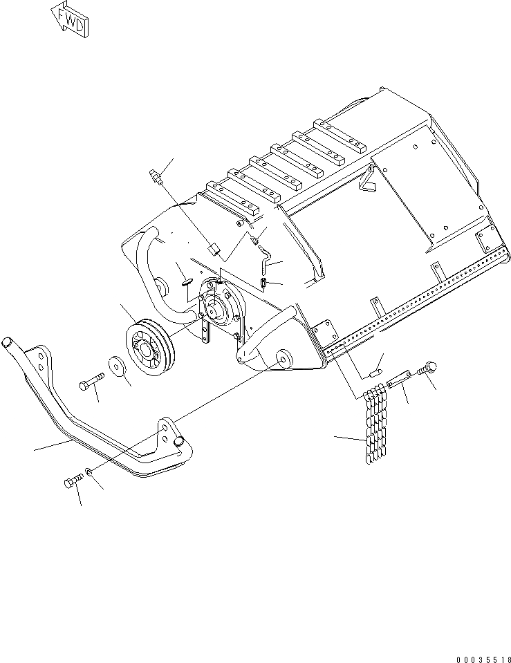 Схема запчастей Komatsu PC27R-8 - GRASS CUTTER (ШКИВ И ЧАСТИ КОРПУСА) РАБОЧЕЕ ОБОРУДОВАНИЕ