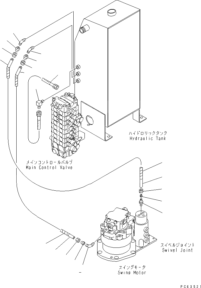 Схема запчастей Komatsu PC27R-8 - ГИДРОЛИНИЯ (ВОЗВРАТН. ЛИНИЯ) ГИДРАВЛИКА