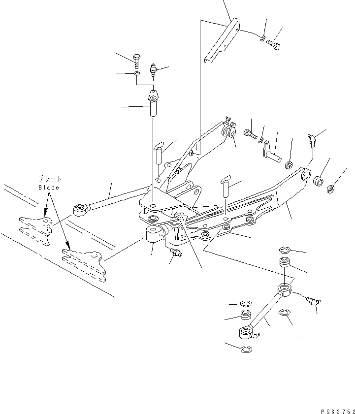 Схема запчастей Komatsu PC27R-8 - НАКЛОНЯЕМ. МЕХАНИЧ. ОТВАЛ С ИЗМ. УГЛОМ ПОВОРОТА (/) РАБОЧЕЕ ОБОРУДОВАНИЕ