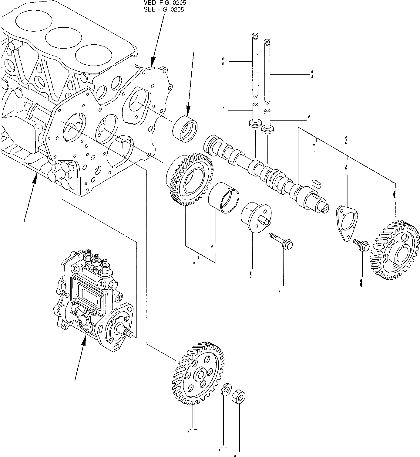 Схема запчастей Komatsu PC27R-8 - РАСПРЕДВАЛ И ВЕДУЩИЙ МЕХАНИЗМ ДВИГАТЕЛЬ