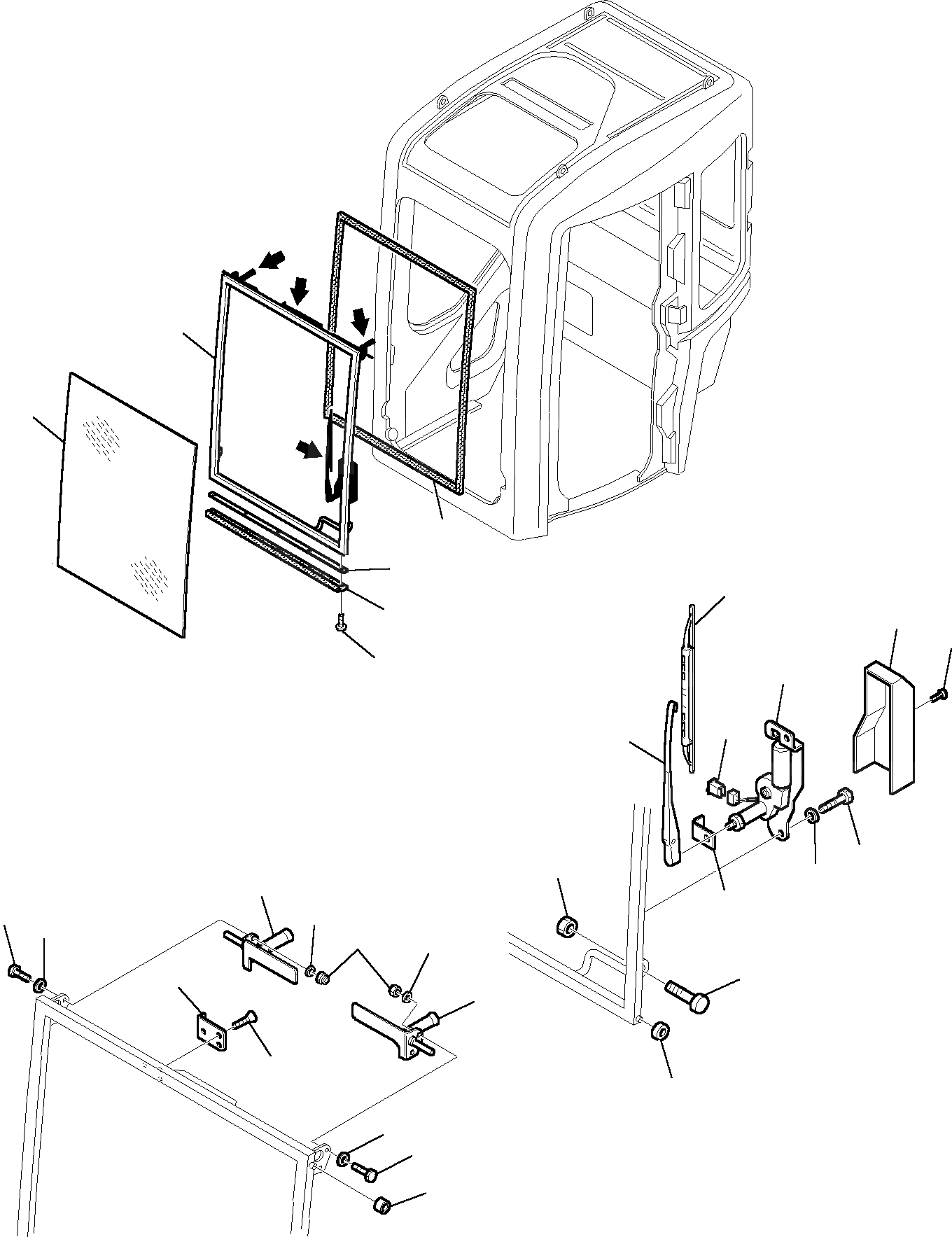 Схема запчастей Komatsu PC27R-8 - КАБИНА (/7) ЧАСТИ КОРПУСА И КАБИНА