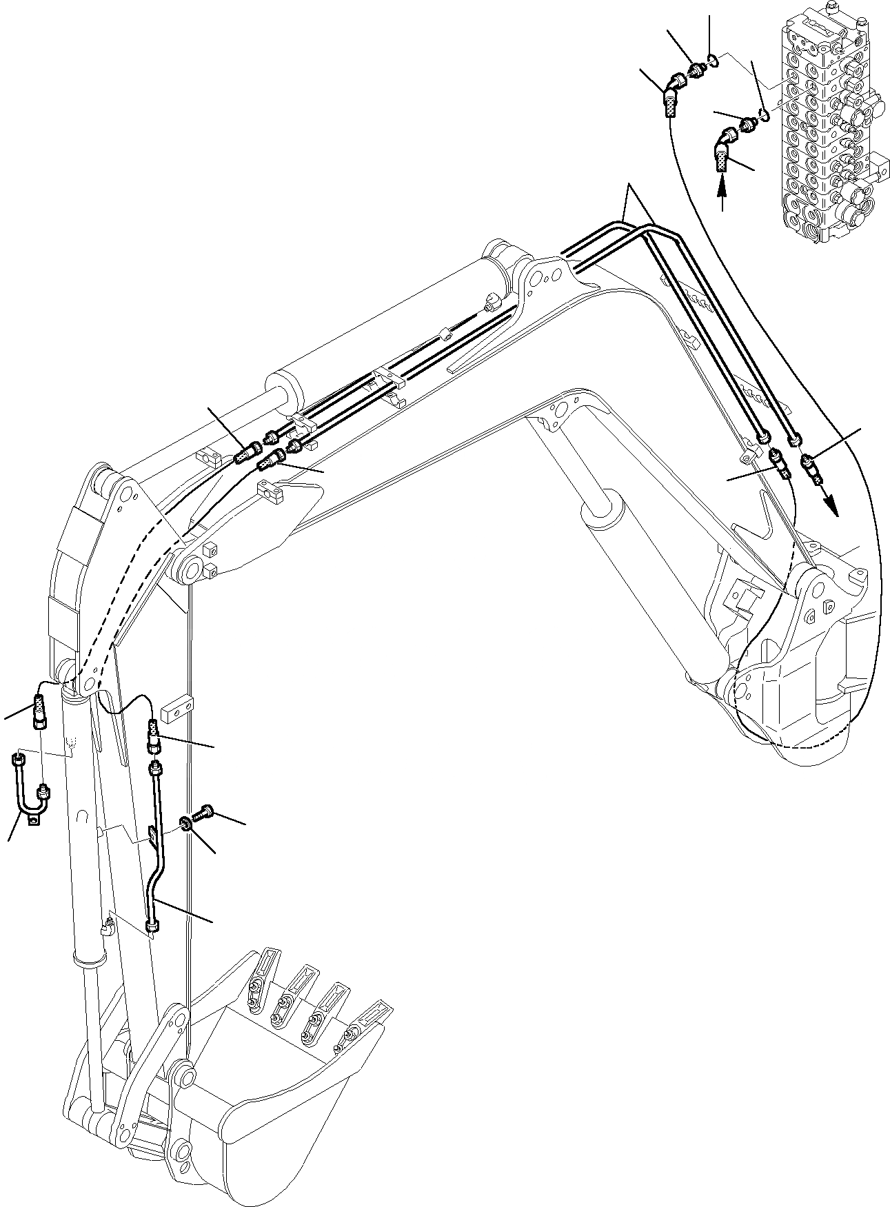 Схема запчастей Komatsu PC27R-8 - ГИДРОЛИНИЯ (КОВШ) (ДЛЯ УДЛИНН. РУКОЯТИ) УПРАВЛ-Е РАБОЧИМ ОБОРУДОВАНИЕМ
