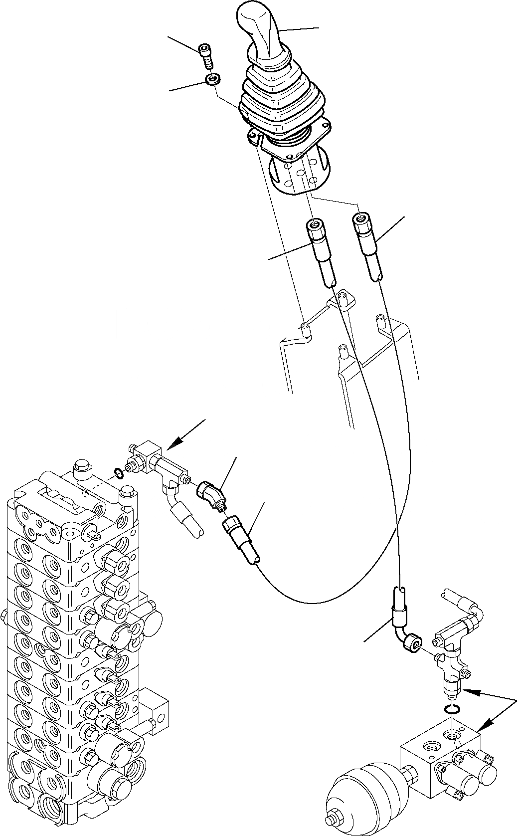 Схема запчастей Komatsu PC27R-8 - ГИДРОЛИНИЯ ПРАВ. (СЕРВОУПРАВЛ. ЛИНИЯ) УПРАВЛ-Е РАБОЧИМ ОБОРУДОВАНИЕМ