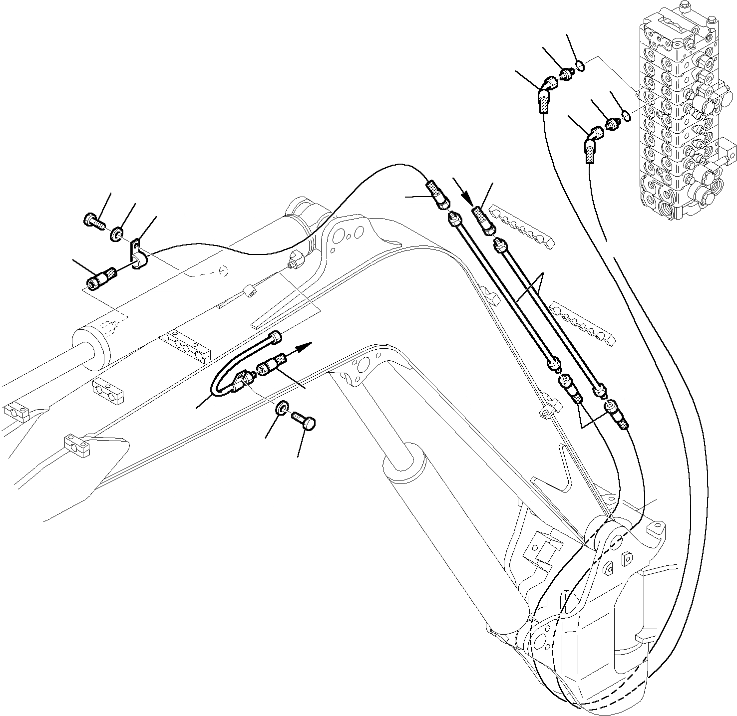 Схема запчастей Komatsu PC27R-8 - ГИДРОЛИНИЯ (ЦИЛИНДР РУКОЯТИ) УПРАВЛ-Е РАБОЧИМ ОБОРУДОВАНИЕМ