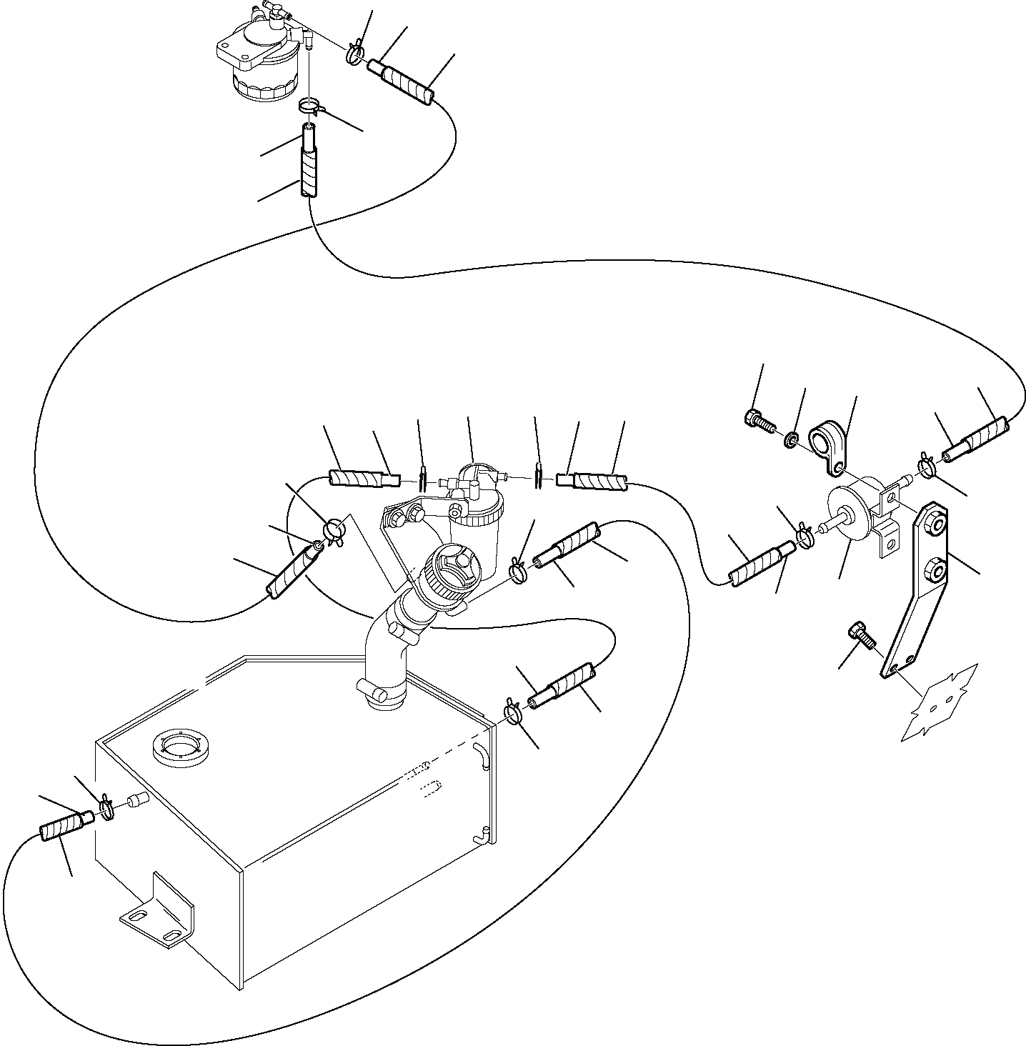 Схема запчастей Komatsu PC27R-8 - ТОПЛИВОПРОВОД. КОМПОНЕНТЫ ДВИГАТЕЛЯ И ЭЛЕКТРИКА