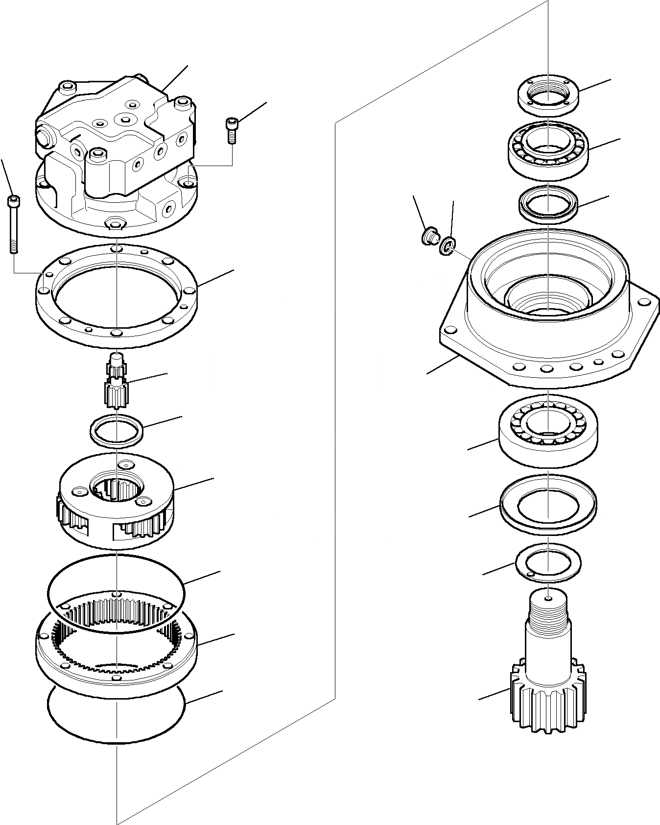 Схема запчастей Komatsu PC27R-8 - МЕХАНИЗМ ПОВОРОТА (/) УПРАВЛ-Е РАБОЧИМ ОБОРУДОВАНИЕМ