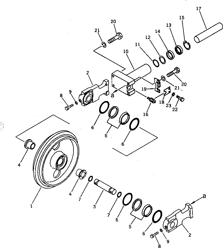 Схема запчастей Komatsu PC28UD-2 - ПЕРЕДН. ЛЕНИВЕЦ ХОДОВАЯ