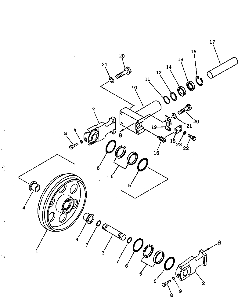 Схема запчастей Komatsu PC28UG-2 - ПЕРЕДН. ЛЕНИВЕЦ (ДЛЯ STEEL SHOE)(№7-8) ХОДОВАЯ