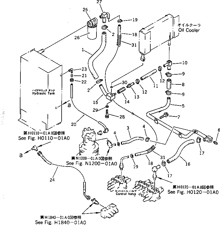 Схема запчастей Komatsu PC28UU-2 - ВОЗВРАТ. ЛИНИЯ(№7-898) ГИДРАВЛИКА