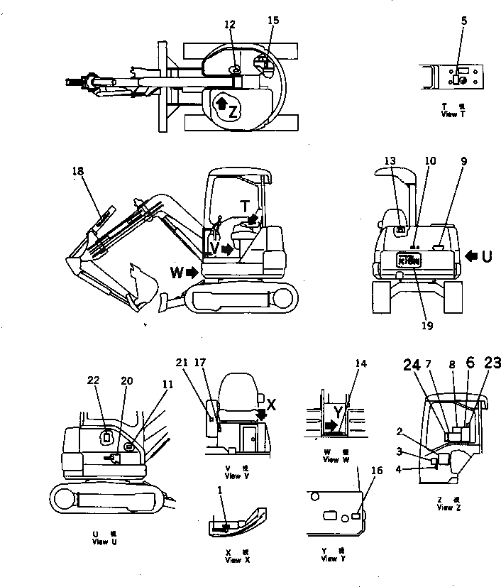 Схема запчастей Komatsu PC28UU-2 - МАРКИРОВКА (KOMATSU PATTERN) МАРКИРОВКА