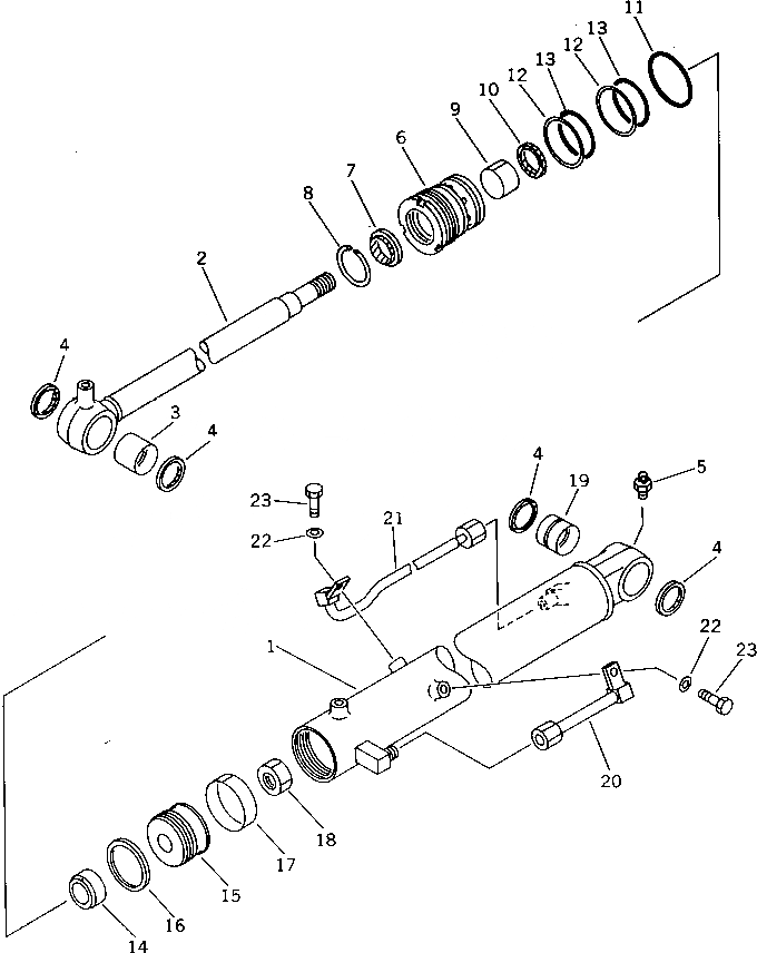Схема запчастей Komatsu PC28UU-1 - ЦИЛИНДР СТРЕЛЫ РАБОЧЕЕ ОБОРУДОВАНИЕ