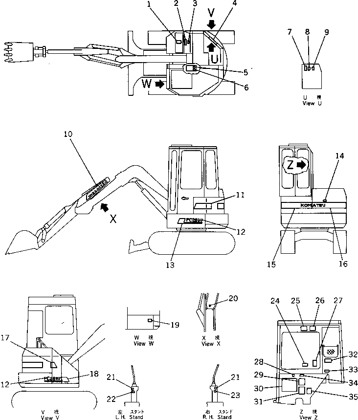 Схема запчастей Komatsu PC28UU-1 - МАРКИРОВКА (ДЛЯ КАБИНЫ) (ДЛЯ WAY УПРАВЛ-Е) (ЯПОН.)(№-) МАРКИРОВКА¤ ИНСТРУМЕНТ И РЕМКОМПЛЕКТЫ